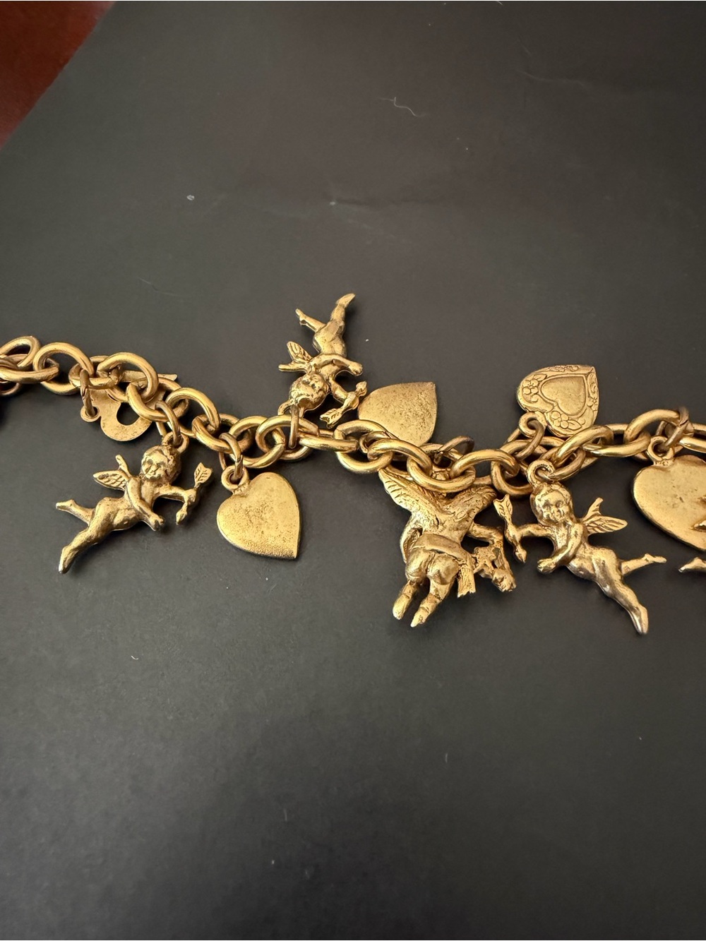 Arizona Jean Company Gold-Tone Heart & Charm Link Bracelet - Picture 3 of 4